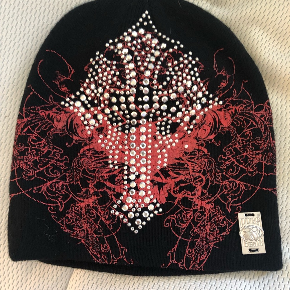 Pugs Gear Cross Bling Beanie